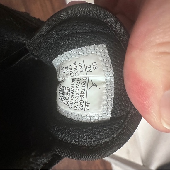 Jordan AJ 1 Low ALT Nike Black and Blue Sneakers with White Accents Velcro - Picture 6 of 7